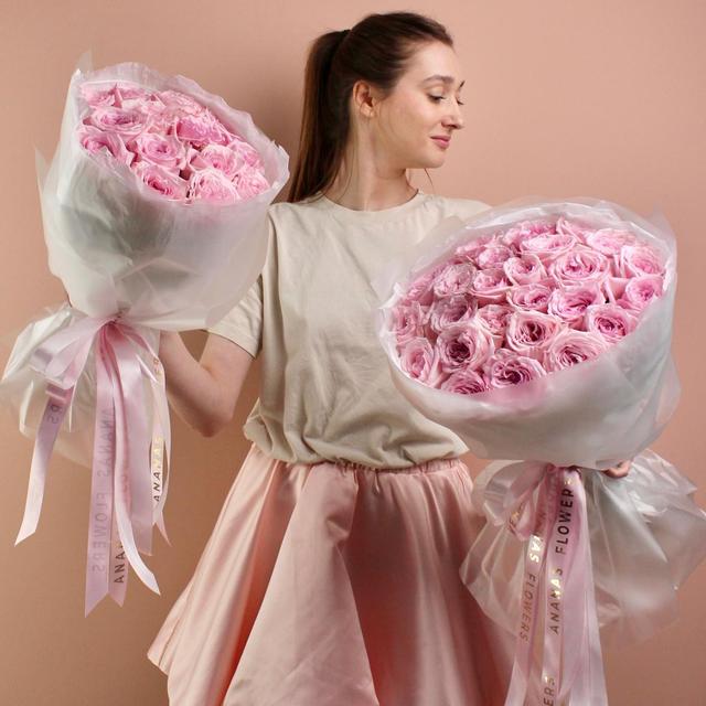 МОНОБУКЕТ ИЗ АРОМАТНЫХ РОЗ PINK O’hara