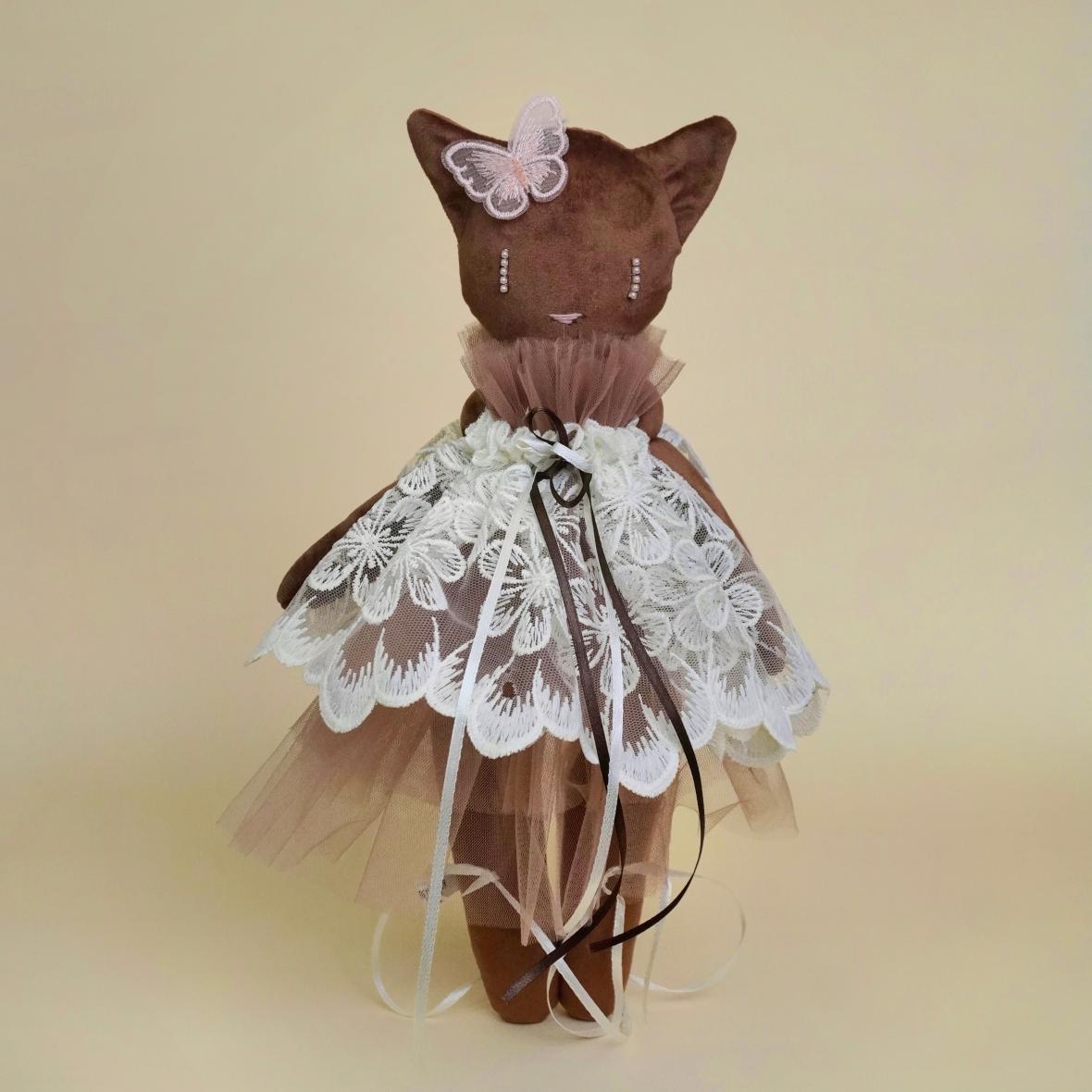 Мягкая игрушка Котик в платье S