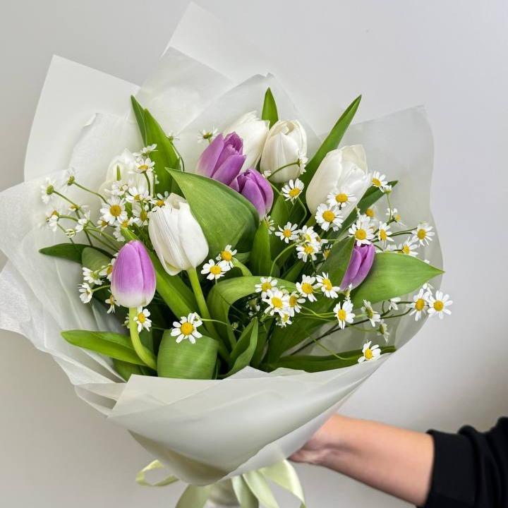 Готовый букет из тюльпанов №2